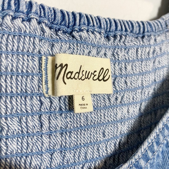 Madewell Denim Puff Sleeve Mini Dress in Dawnshire Wash - Picture 6 of 12